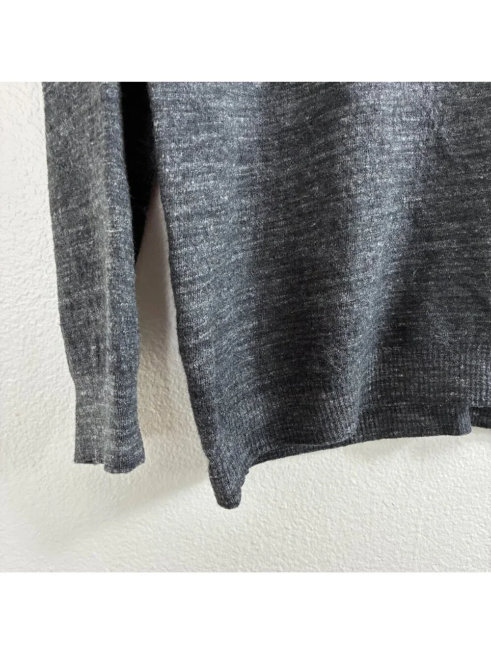 BUGATCHI Mens Made in Italy Grey Ombre Merino Wool Linen Blend Sweater XL